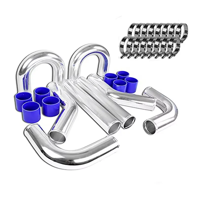 Intercooler Piping Kit Aluminum 2.5 Inch - Комплект для самостоятельной сборки: полированная алюминиевая