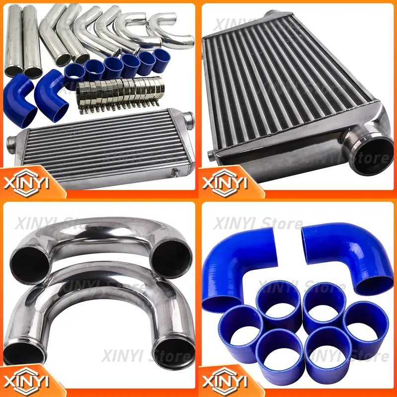 Intercooler Piping Kit Aluminum 2.5 Inch - Алюминиевый турбоинтеркулер 600x300x76 мм с 3-дюймовым