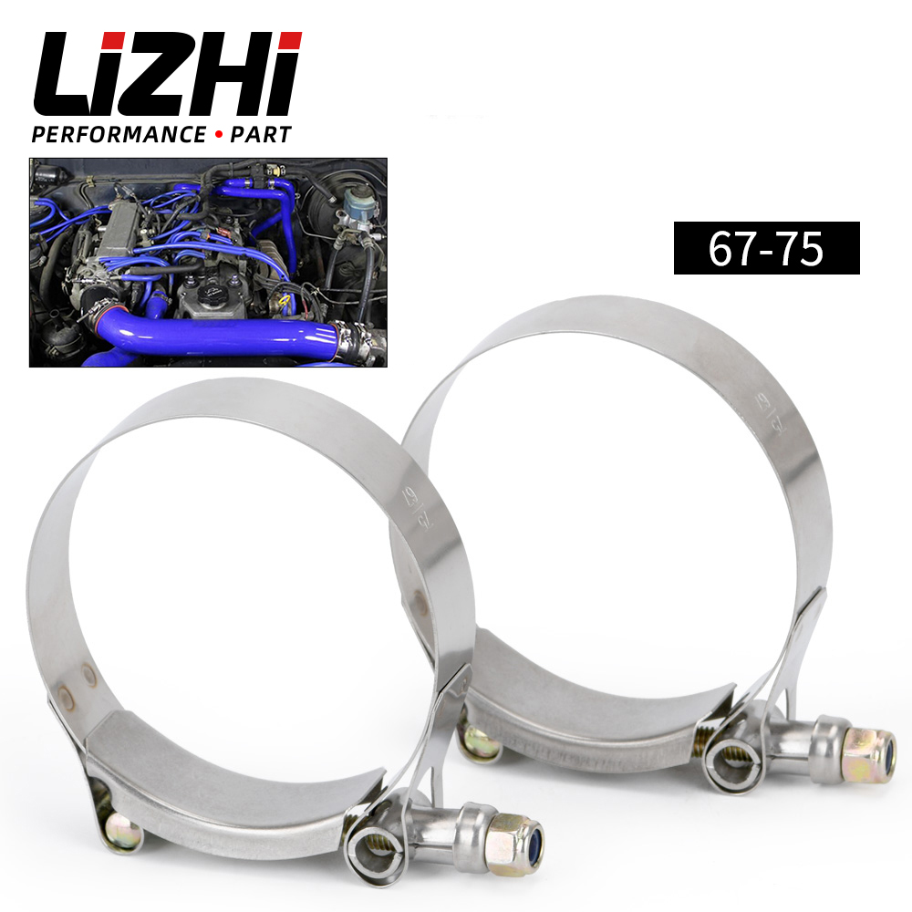 T-Bolt Hose Clamps Stainless Steel Turbo - LIZHI - (2 шт./лот) зажимы 2,5