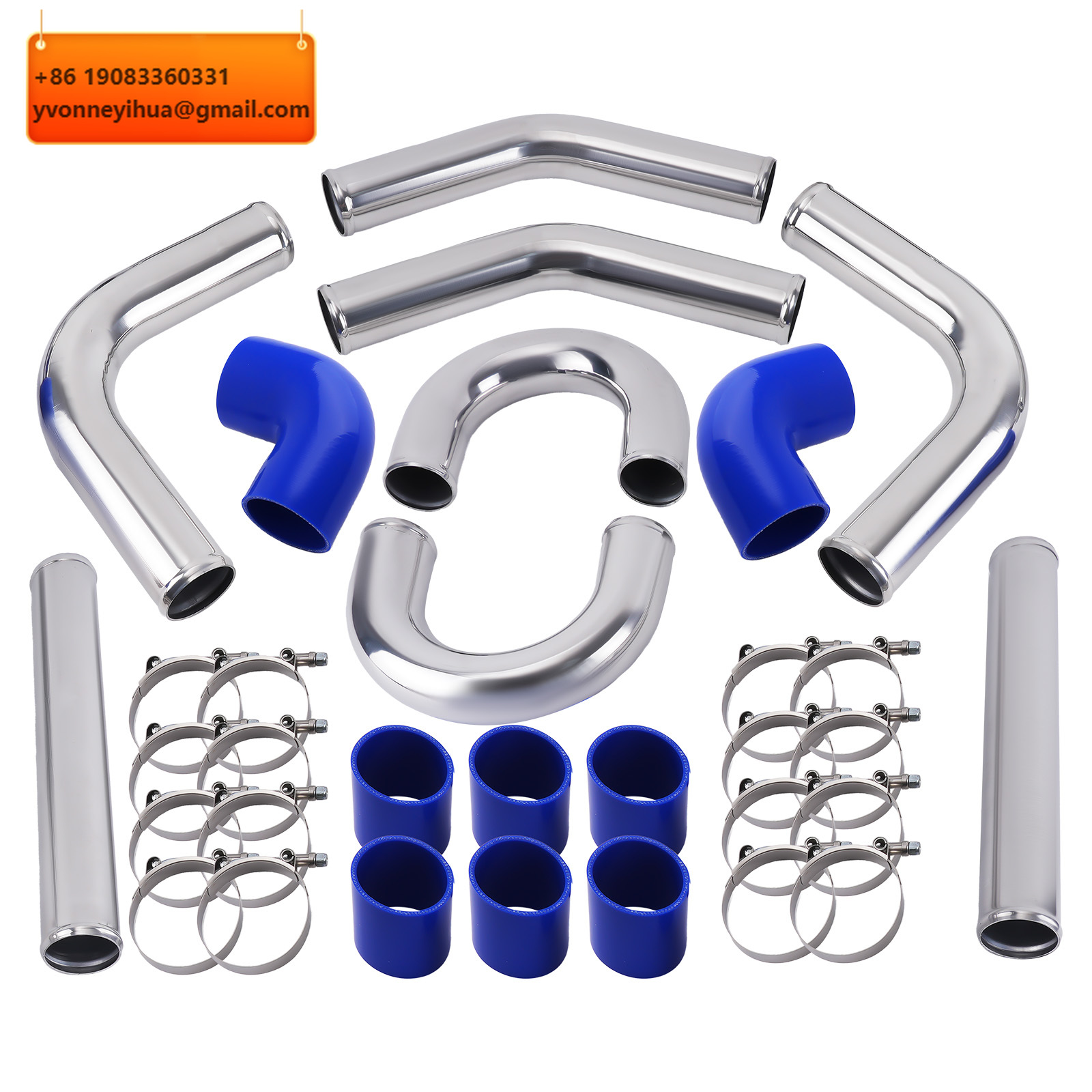 Intercooler Piping Kit Aluminum 2.5 Inch - Комплект универсальных алюминиевых трубок для интеркулера