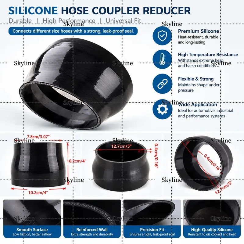 Черный силиконовый прямой пере – обзор и цена Turbo Silicone Coupler Hose Reducer 4 Ply