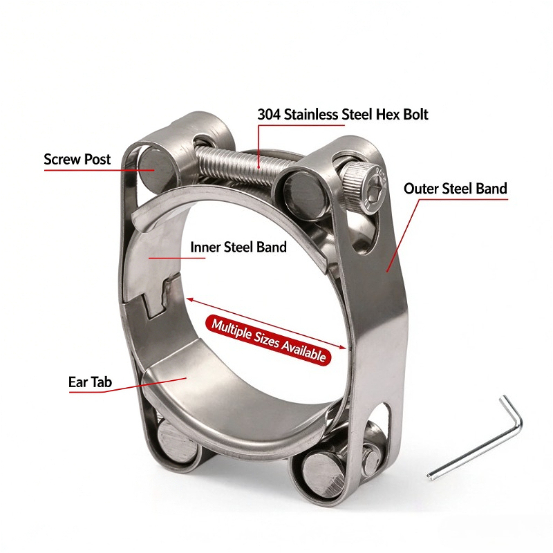 Прочная Т-образная хомутовая с – обзор и цена T-Bolt Hose Clamps Stainless Steel Turbo