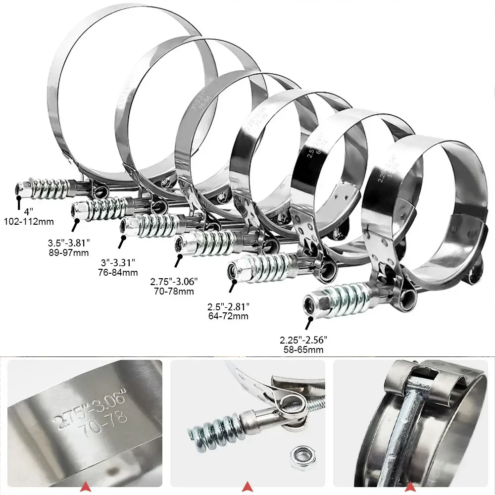 Универсальный Т-образный зажим – обзор и цена T-Bolt Hose Clamps Stainless Steel Turbo