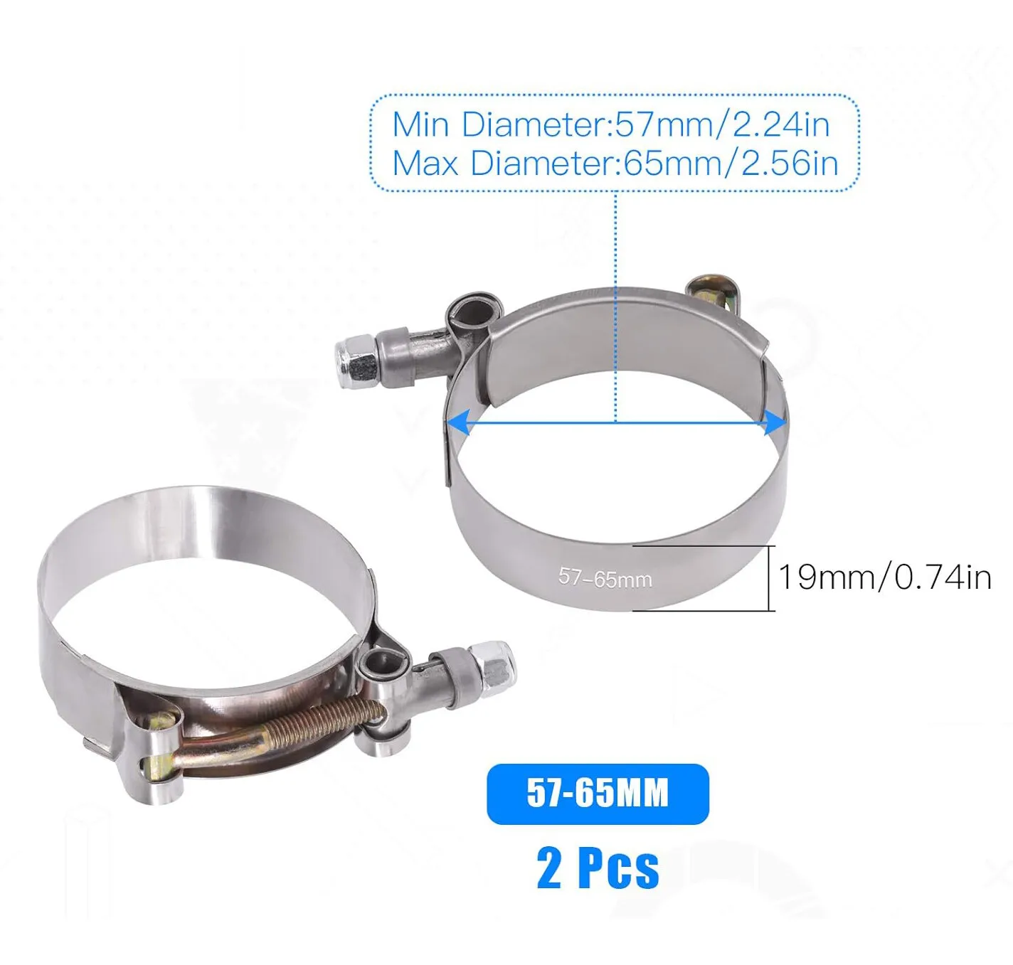 2/4 шт. 2-дюймовые Т-образные  – обзор и цена T-Bolt Hose Clamps Stainless Steel Turbo
